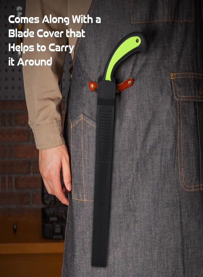 ديلي منشار يدوي ديلي DL580924 بطول 240 مم، أسنان منشار 7 TPI مع طحن ثلاثي الجوانب ومقبض مطلي بمادة مانعة للانزلاق، شفرات فولاذية شديدة التحمل 65Mn للتخييم والبستنة والصيد (عبوة من قطعة واحدة، أخضر) - Image 5